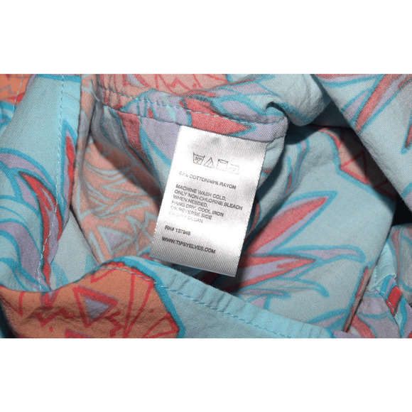 tipsyelves Men's Short Sleeve Button Front Pina Colada Print Shirt Size Medium - Picture 6 of 6